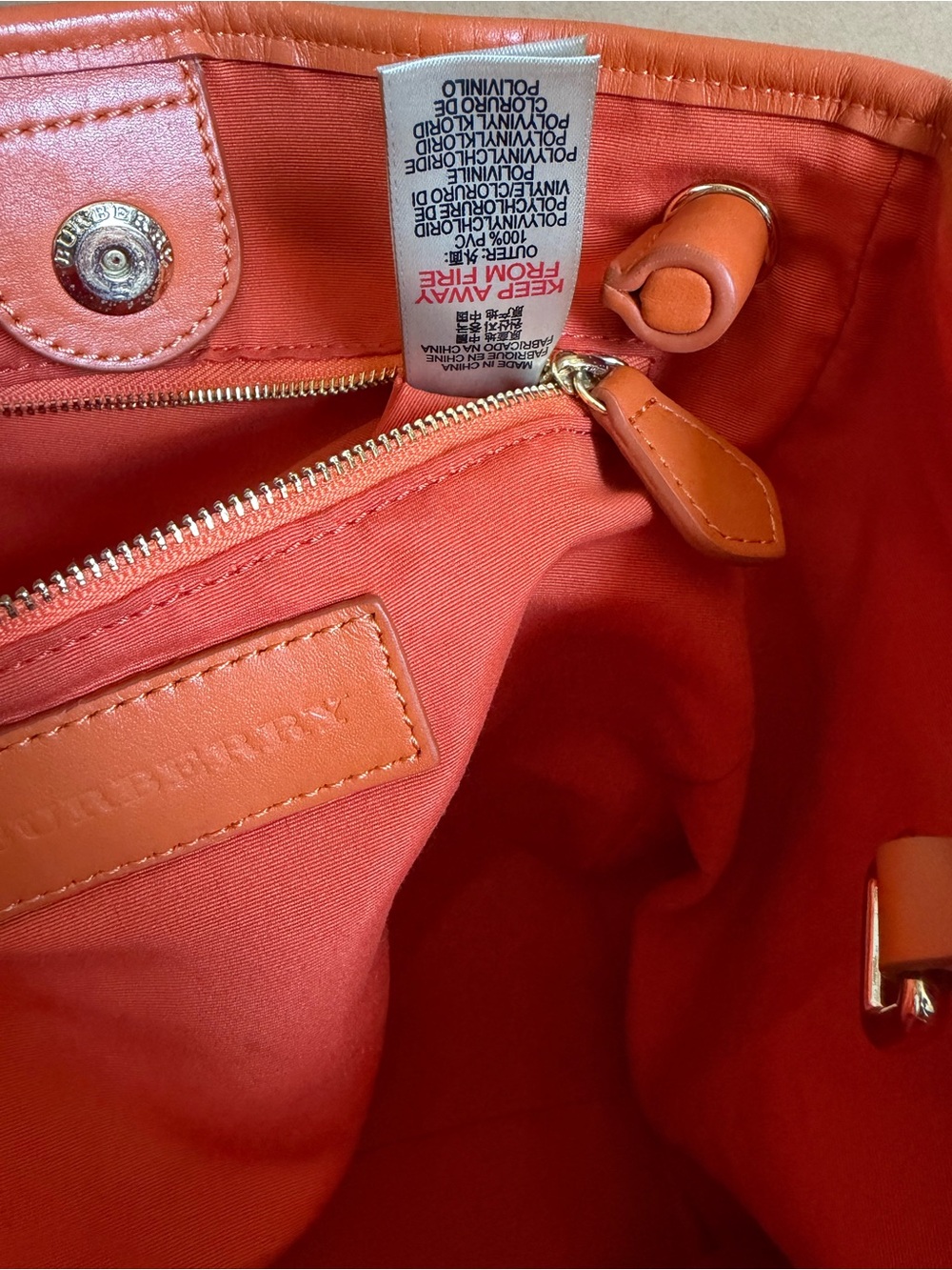Burberry Orange Haymarket Check Coated Canvas - Picture 4 of 16